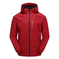 thumbnail image 2 of Sentmoon Waterproof Jacket Solid Color Long Sleeve Drawstring Hooded Neck Winter Coat for Men Oversized Zipper Windbreaker Clothing with Pockets Fall Delightful for Commuting and Bike Riding, 2 of 3