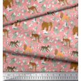 thumbnail image 2 of Soimoi Modal Satin Fabric Kangaroo,Elephant & Lion Animal Print Fabric by The Yard 42 Inch Wide, 2 of 3