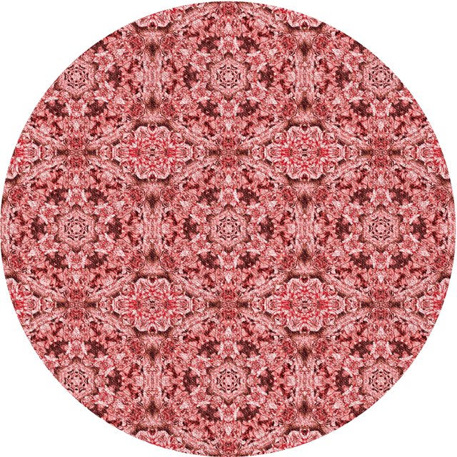 Ahgly Company Machine Washable Indoor Round Transitional Light Coral Pink Area Rugs, 7' Round