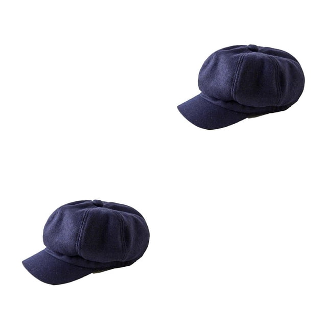 yingyy Peaked Caps Retro Fashion Breathable Woolen Octagonal Hats Beautiful Lines Easy Matching Sun for Visor Design Headgear Tibetan Green 2Set