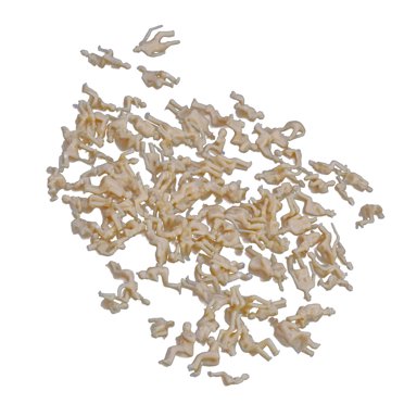 100 Personnes Non Peintes Figurine de Passager Train Diorama Scène de Bâtiments HO 2 cm