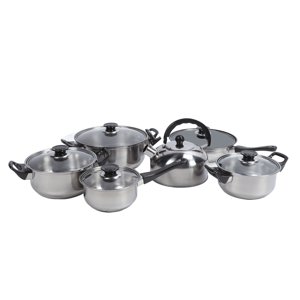 Ensemble de vaisselle, Poignée noire en plastique Ensemble de casseroles de sauce pour la maison
