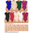 thumbnail image 2 of LUXUR Combinaison Femme Manches Courtes T-Shirt Body Col Rond Hauts Justaucorps Décontractés Couleur Unie Bleu L, 2 of 4