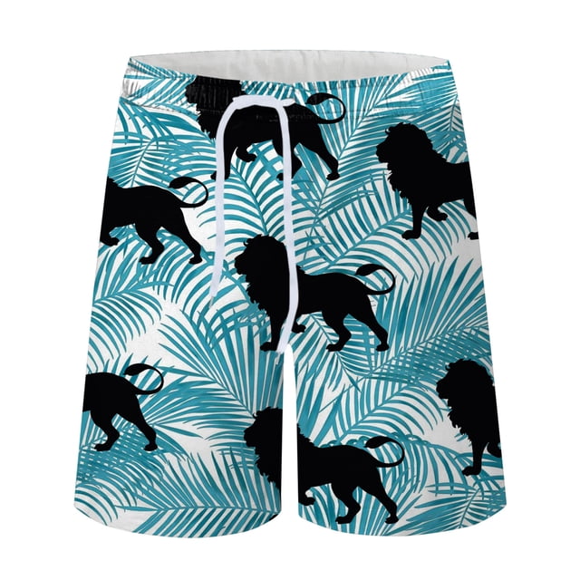 TIHLMK Men 3D Printing Breathable Seaside Vacation Beach Shorts Swimming Trunks