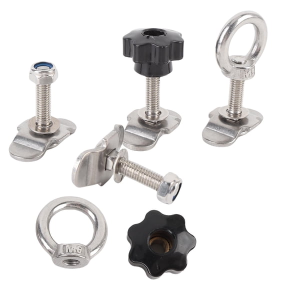 Ensemble d'Écrous à Goujon Filetés à Double Écrou en Acier Inoxydable pour Rail en L pour Caisse de Camion, Camionnette, VR, VTT