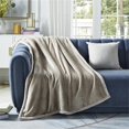 thumbnail image 2 of Cozy Tyme T173-20TPC-UE Couverture en Flanelle Réversible Sherpa 50 x 60 Po, Taupe, 2 of 7