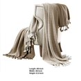 thumbnail image 2 of Benzara BM204236 Calabria Chevrons de Coton Jeter le Port Urbain&44; Brun & Blanc - Lot de 2, 2 of 2