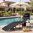 thumbnail image 2 of Gymax Chaise Longue de Plage Portable - Ensemble de 1, Noir, 2 of 8
