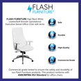 thumbnail image 3 of High Back White Leather Smooth Upholstered Executive Swivel Office Chair with Arms, 3 of 6