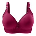 thumbnail image 1 of B91xZ Women's Plus Size Unlined Underwire Bra Front Closure Plus Size Full Coverage Lace Underwire Racerback Bra,Hot Pink 42, 1 of 4