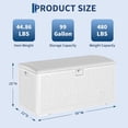 thumbnail image 2 of YUSAZENS 99 Gallon Outdoor Storage Box, HDPE Material, Weather Resistant, Large Patio Organizer Bin White, 2 of 8