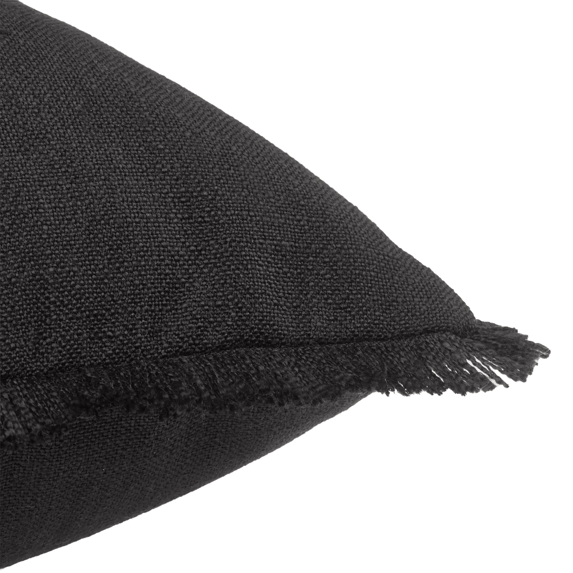Bouclair Taha Black Raw Edge Decorative Throw Pillow