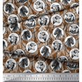 thumbnail image 3 of Soimoi Viscose Chiffon Fabric Rocket,Planet & Astronaut Animal Print Sewing Fabric Yard 42 Inch Wide, 3 of 3