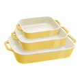 thumbnail image 1 of STAUB Ceramique Rectangular Baking Dish Set Citron 3 Piece, 1 of 7