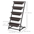 thumbnail image 3 of Outsunny 5-Tier Raised Garden Bed with 5 Planter Boxes, Wheels, Brown, 3 of 10