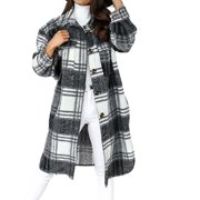 UPPADA Winter Coat Women's Thickened Overcoat Plus Size Wool Liner Sherpa Denim Coats Warm Thicken Parka Jacket with Fur Hood Abrigos De Mujer