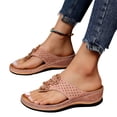 thumbnail image 1 of Sandales de Plage Orthopédiques à Fleurs pour Femmes, Style Bohème, à Plateforme Compensée, Sandales à Enfiler pour Robe, Plage, Été, Marche, 1 of 9