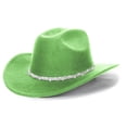 thumbnail image 3 of Men's And Women's Woolen Hats Western Cowboy Top Hat Three Of Rhinestones, 3 of 4
