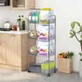 thumbnail image 1 of Four-Tier Floor Storage Rack, Multi-Layer Transparent Cabinet on Wheels, for Kitchen, Bathroom, and Living Room, Durable and Versatile Organizer, 1 of 8