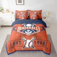 thumbnail image 2 of YST Ensemble de Douillette Simple 7 Pcs, Sac de Literie Réversible Toutes Saisons Simple, Ensemble de Literie Simple Ultra Doux avec Douillette de Baseball pour Garçons, Drap Plat, Drap-Housse, Taies d'Oreiller, Couvre-Oreillers, New York, 2 of 5