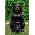 thumbnail image 1 of Rustic Garden Cute Black Bear Holding Solar Lantern Path Light Greeter Statue, 1 of 10