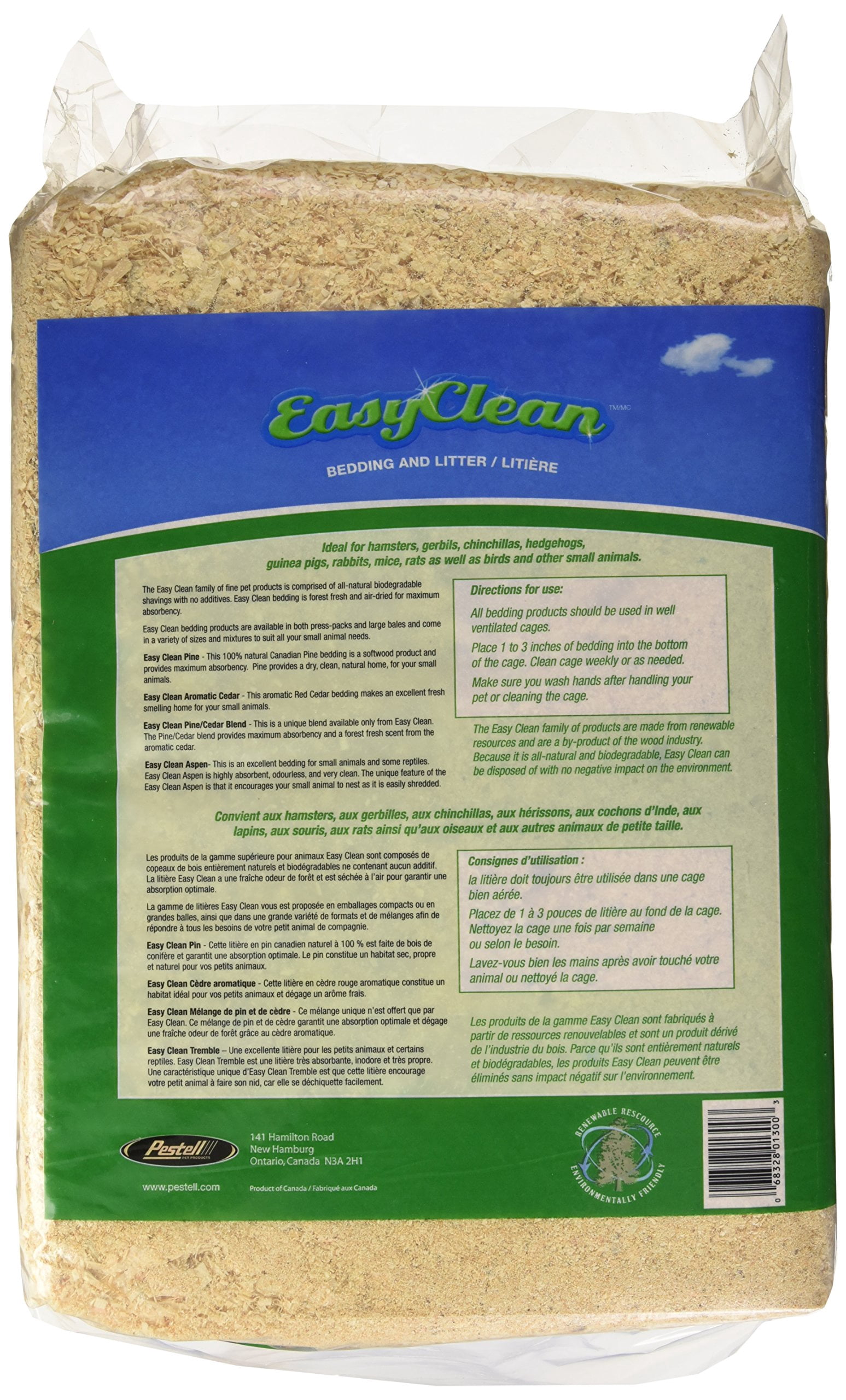 Pestell Easy Clean Litière et Litière en Pin - 40L/2440 cu.in.