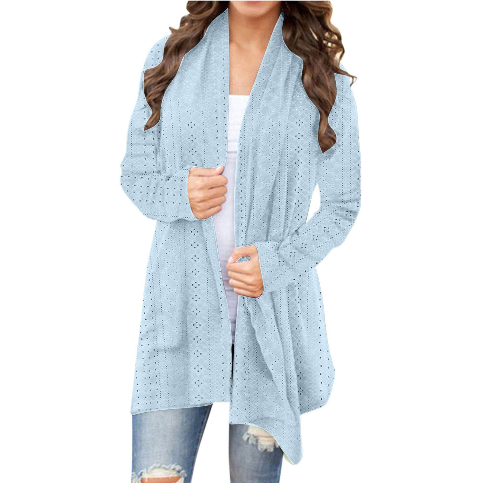Knee Length Cardigan Split Front Sweater Cardigan Tops for Women Womens Long Sweaters Open Front Shawl Neck Cardigan Women Womens Sweaters Fall Cardigan Come Mono Cardigan Knit Long Sweater Fall
