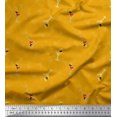 thumbnail image 1 of Soimoi Gold Moss Georgette Fabric Glass,Straw & Drinks Summer Designs Decor Fabric Printed Yard 42 Inch Wide, 1 of 3