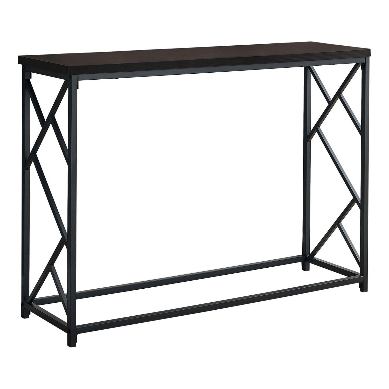 Monarch Specialties Table D'appoint, Console, Entrée, Étroit, Sofa, Salon, Chambre À Coucher, Métal, Stratifié, Brun, Noir, Contemporain, Moderne