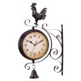 thumbnail image 1 of simhoa Double Sided Wall Porch Wall Hanging Clock Home Decor Outdoor Two Faces Round Arabic Numerals 2, 1 of 7