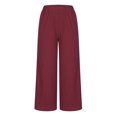 thumbnail image 4 of Birdeem Fashion Womens Spring and Summer Versatile Wide Leg Cotton Linen Elastic Waist Solid Color Wide Leg Pants, 4 of 6