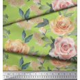 thumbnail image 3 of Soimoi Poly Georgette Fabric Leaves & Rose Flower Fabric Prints By Yard 52 Inch Wide, 3 of 3