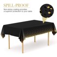 thumbnail image 4 of 1 Pack Black and Gold Plastic Tablecloths for Rectangle Tables, Disposable Party Gold Dot Confetti Table Covers for Birthday, Graduation, Cocktail Parties, 54" x 108", 4 of 6