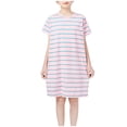 thumbnail image 1 of RXIRUCGD 2025 Vêtements d'Été pour Enfants Robe d'Été pour Filles Robe de Nuit Rayée à Manches Courtes pour Enfants, 1 of 6
