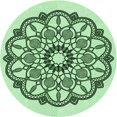 thumbnail image 1 of Ahgly Company Machine Washable Indoor Round Transitional Mint Green Area Rugs, 4' Round, 1 of 7