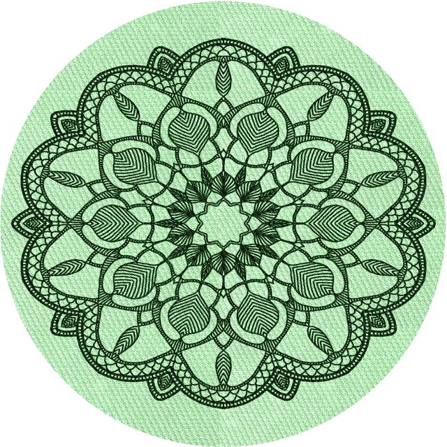 Ahgly Company Machine Washable Indoor Round Transitional Mint Green Area Rugs, 4' Round