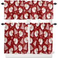 thumbnail image 1 of Ensemble de Rideaux et Cantonnières de Cuisine de Noël Rouges, Père Noël Joyeux Noël Sapin Habillages de Fenêtres Niveaux Rideaux Demi/courts pour Petites Fenêtres Café/salon/chambre 54x36 Po Flocon de Neige d'Hiver, 1 of 1