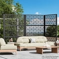 thumbnail image 3 of Modern Shade Écran d'Intimité en Métal 4 X 6 Pi, Design Modulaire Artistique, Clôture de Patio Extérieure Autoportante Résistante aux Intempéries et Séparateur de Jardin (Écho à Treillis), 3 of 7