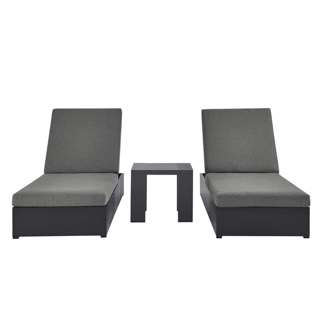 Modway Tahoe Ensemble de Chaise Longue 3 Pcs en Gris Charbon