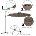 thumbnail image 4 of Costway 11' Patio Cantilever Offset Umbrella 360Degree Rotation Outdoor Tilt W/Base Tan, 4 of 8