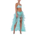 thumbnail image 1 of Fortune Women Tulle Skirt Solid Color Mesh Irregular Floor Length Party Skirt, 1 of 6