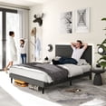 thumbnail image 4 of Maison Classique Upholstered Grey Foothill Queen Bed Frame with USB Ports and LED Lights, 4 of 5