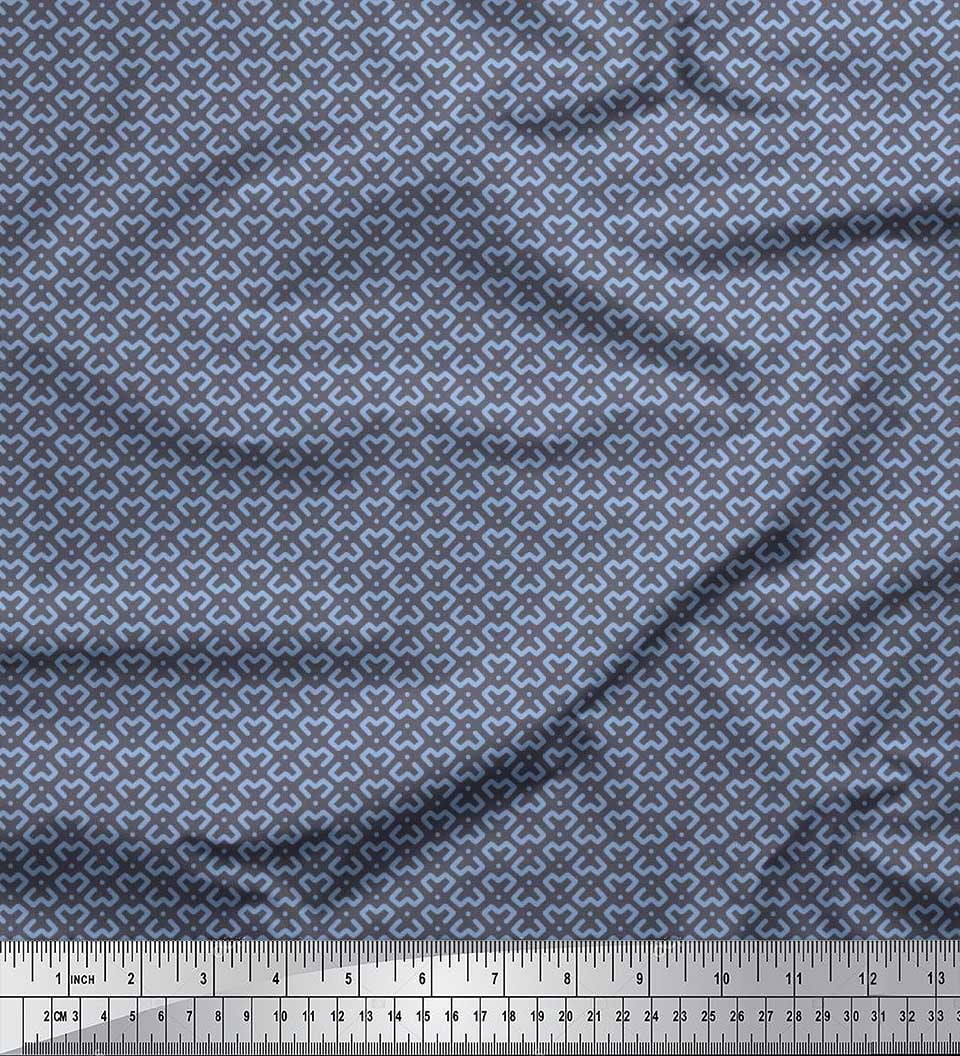 Soimoi Cotton Voile Fabric Dot & Geometric Small Print Sewing Fabric Yard 56 Inch Wide