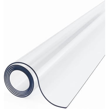 Byson Protège-Table de Salle à Manger Transparent – Protège-Nappe en PVC pour Table de Salle à Manger, Housse en Vinyle Plastique Imperméable – Transparent, Épais, Nettoyage Facile – 16 x 40 Po – 1,5 mm