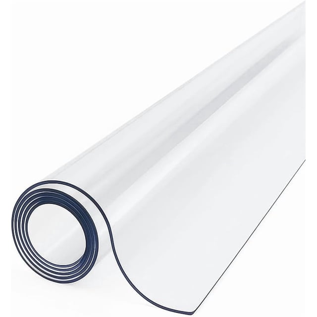Byson Protège-Table de Salle à Manger Transparent – Protège-Nappe en PVC pour Table de Salle à Manger, Housse en Vinyle Plastique Imperméable – Transparent, Épais, Nettoyage Facile – 78 x 40 Po – 1,5 mm