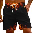 thumbnail image 2 of cllios Men's Swim Trunks Flame Printed Surfing Board Shorts with Pockets Cool Mesh Lining Bathing Suits Lightweight Drawstring Sport Shorts Summer Holiday Beach Shorts, 2 of 9
