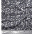 thumbnail image 1 of Soimoi Poly Georgette Fabric Leaves & Floral Block Printed Fabric 1 Yard 42 Inch Wide, 1 of 3