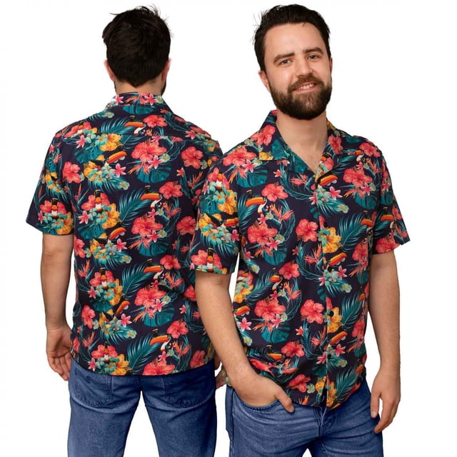 Guinness Toucan Floral Hawaiian Shirt-2XLarge