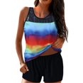thumbnail image 1 of Women With Shorts Athletic Bathing Suits Racerback Tank Tops Swimwear, 1 of 3