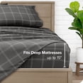 thumbnail image 4 of Bare Home Ultra-Soft Sheet Set - Premium 1800 Collection - Deep Pockets - 4-Pieces - Queen, Modern Plaid - Gray/White, 4 of 8